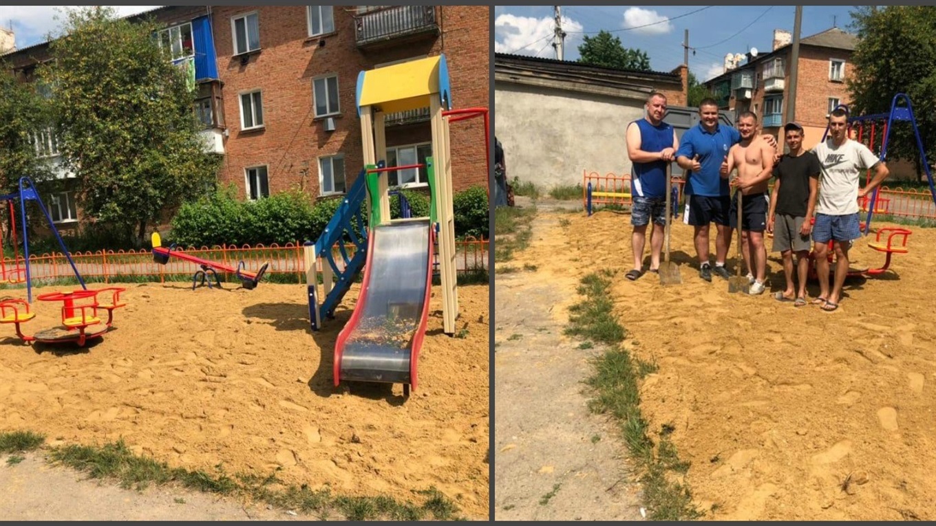 На «ТЕЦі» облаштували дитячий майданчик: працювали згуртовано і колективно