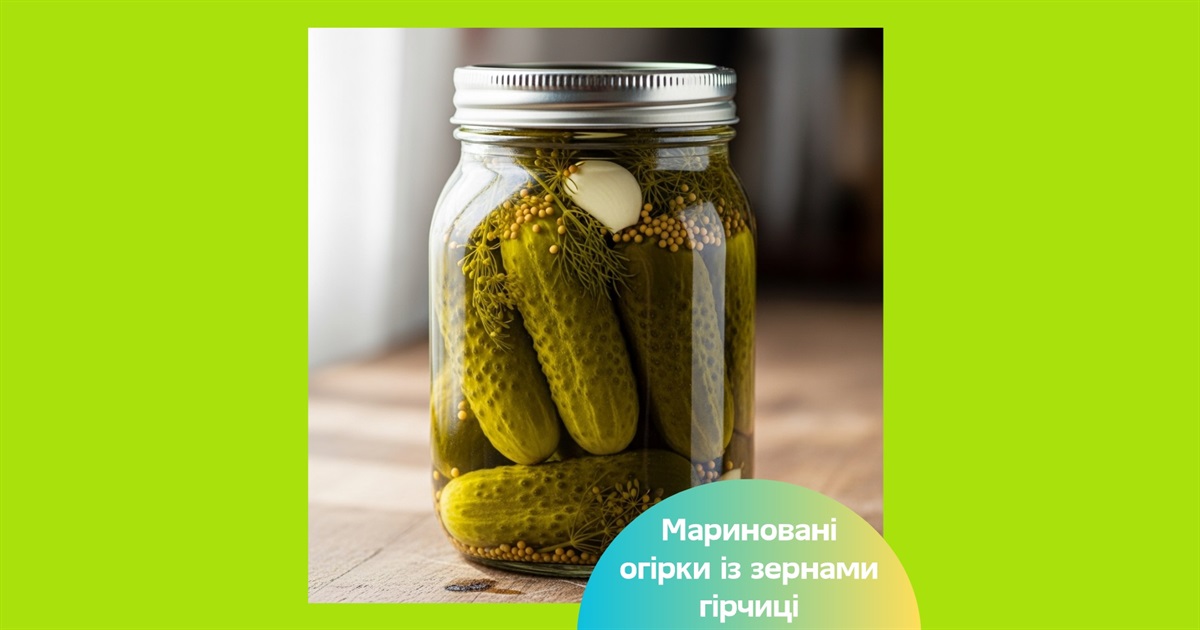 Хрусткі мариновані огірки із зернами гірчиці — рецепт на зиму