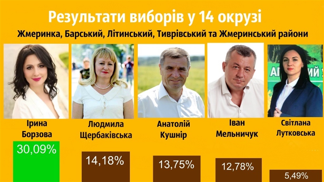 Результати виборів у Жмеринці та на окрузі №14: опрацювали 100% протоколів