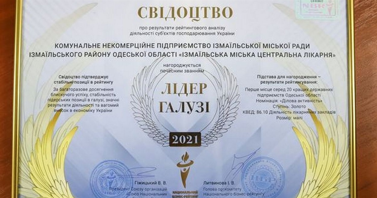 Измаильская горбольница стала лучшей