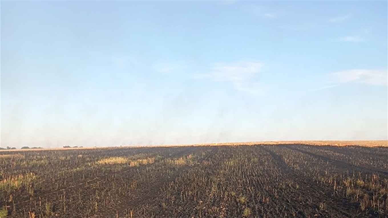 У селі Яблунівка Ржищівської ОТГ горіла стерня
