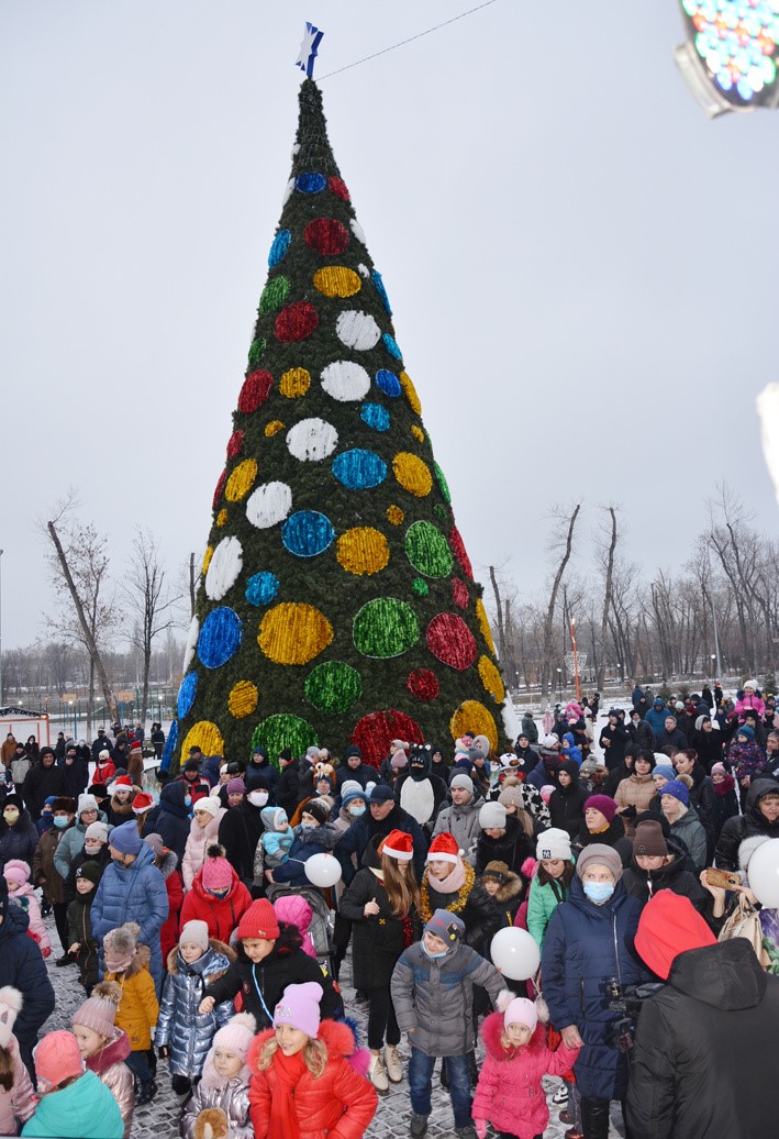 У парку «Ювілейний» засяяла новорічна красуня