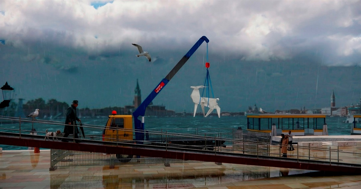 Евакуйований з Покровська “Оригамі Олень” рушає на Венеційську бієнале. Що про це відомо
