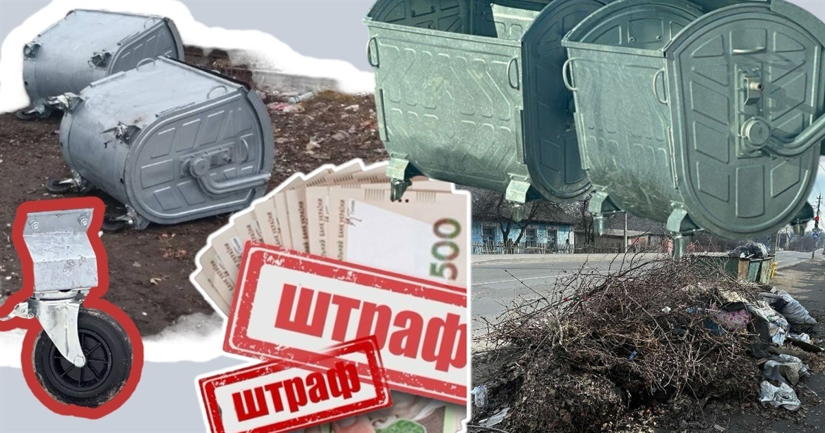 У Жмеринці крадуть колеса на сміттєвих баках і складають великогабаритне сміття під баками