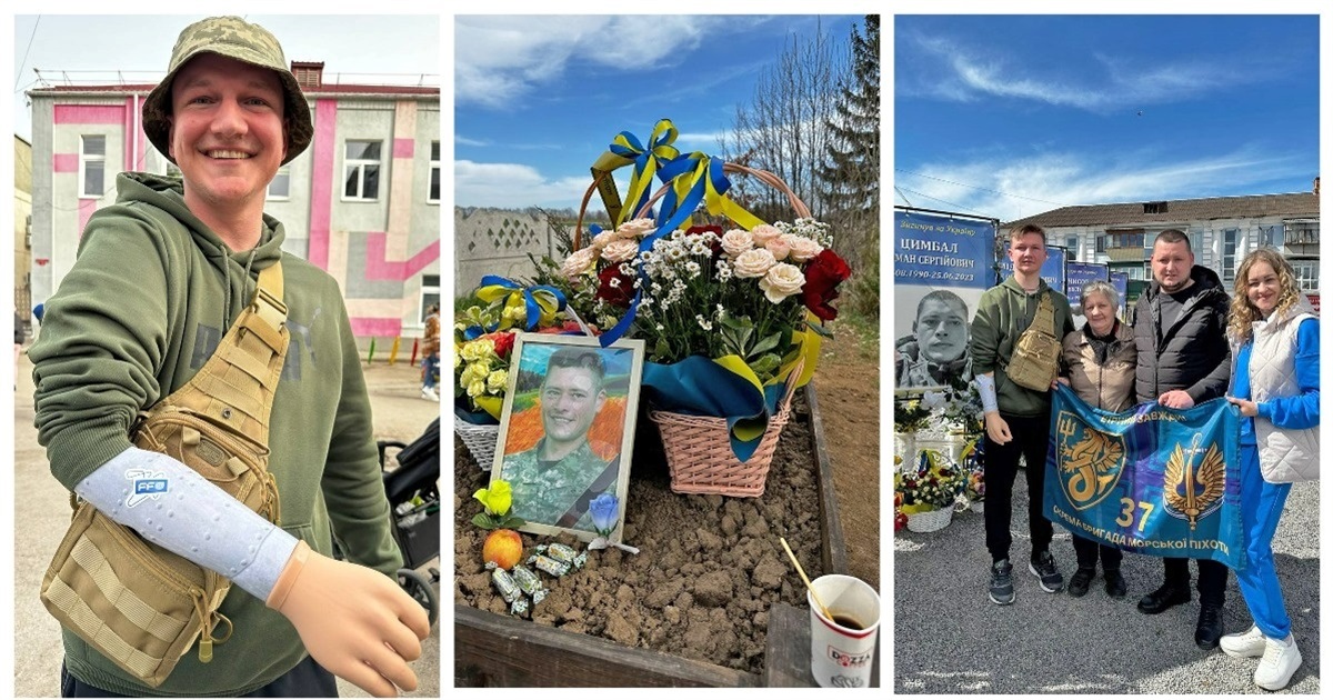 «Дякую, Брате! Не забуду!»: морпіх Олексій приїхав на могилу до побратима Романа Цимбала