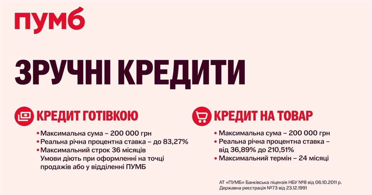 Кредит за 15 хвилин – легко з ПУМБ!