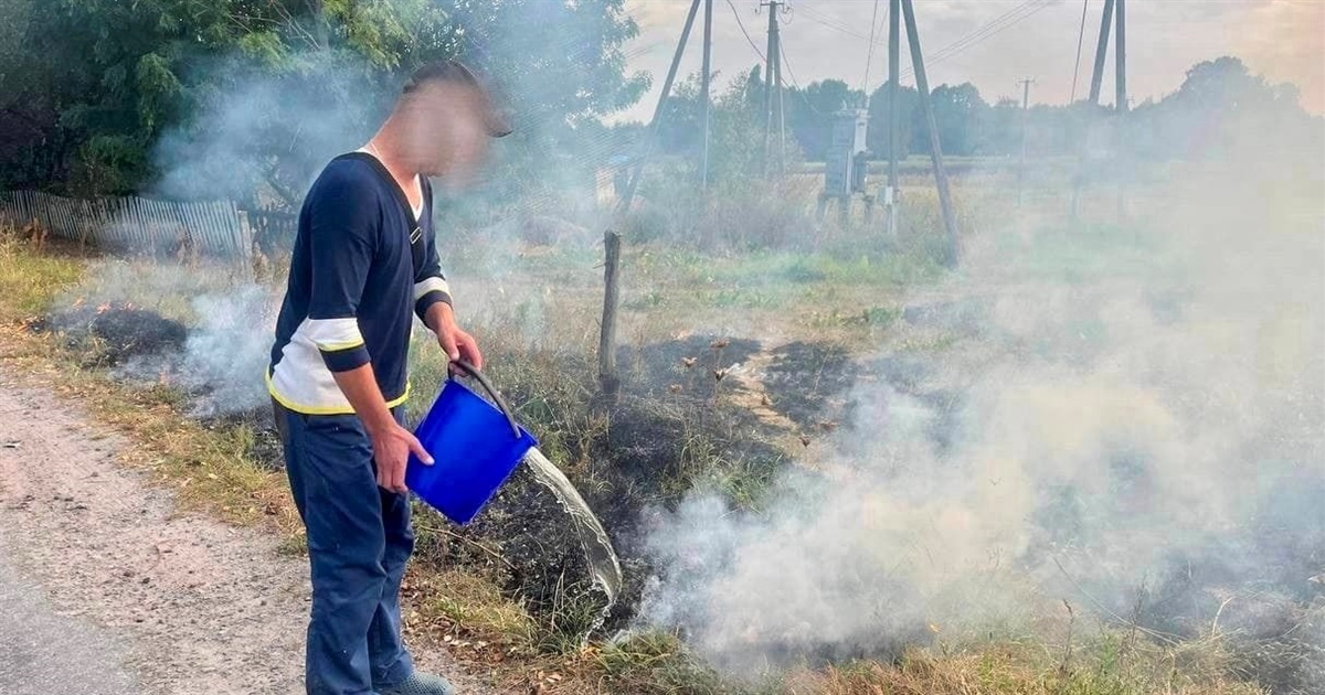 Спіймали на гарячому: звягельські рятувальники застукали палія сухостою