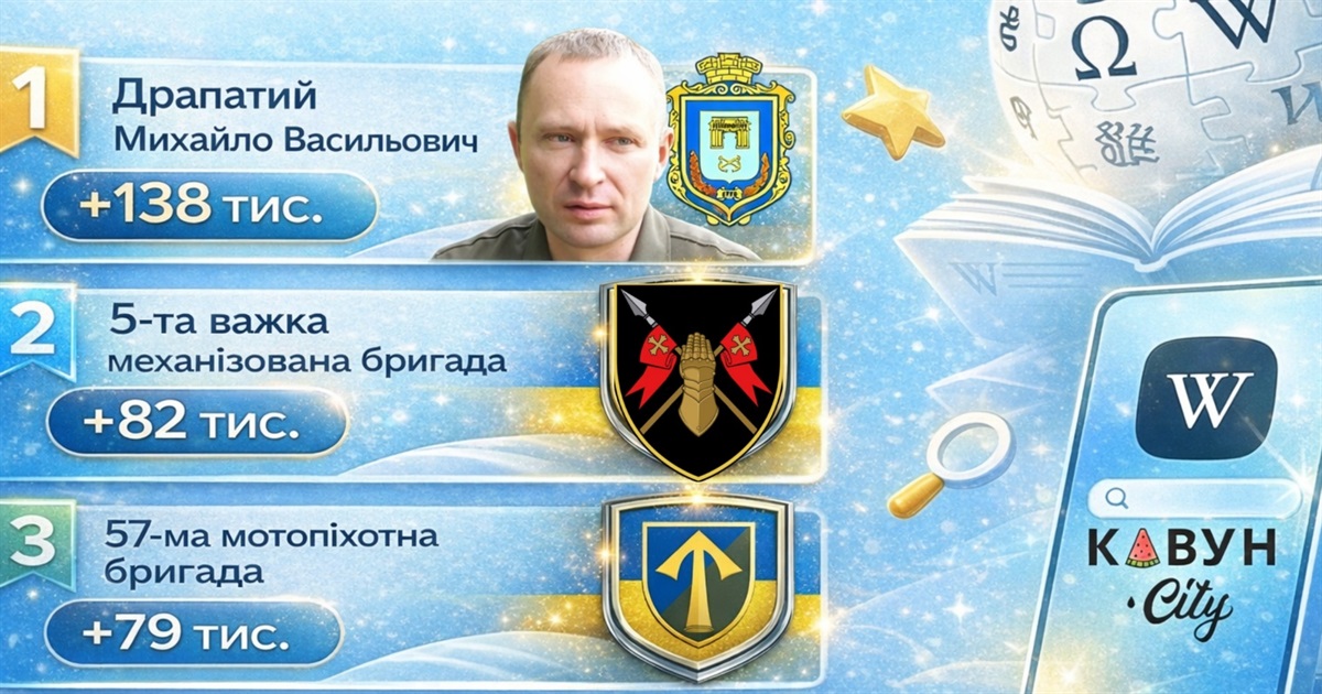 Які статті Вікіпедії про Херсонщину були найпопулярнішими в Україні у 2025 році