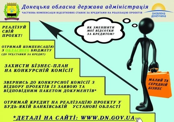 Донецька ОДА оголосила черговий конкурсний відбір проектів суб’єктів малого підприємництва