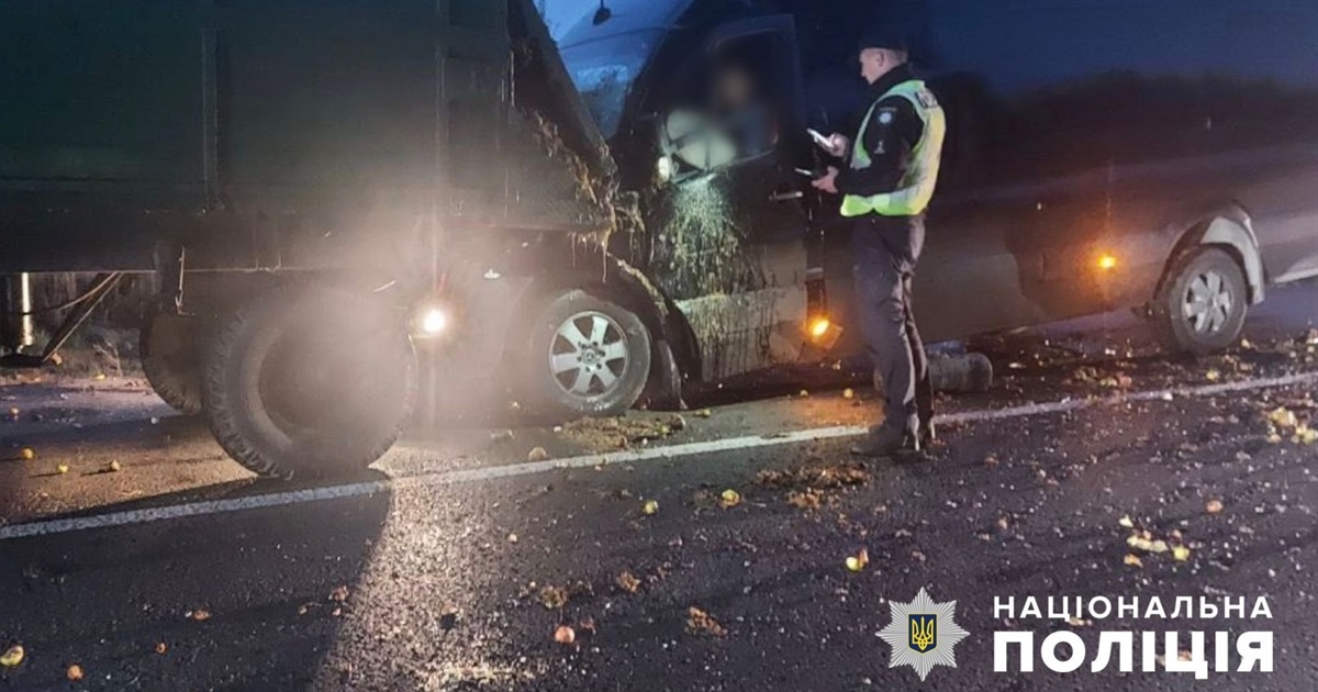 У Мамаївцях Mercedes-Benz Sprinter зіткнувся з причепом трактора
