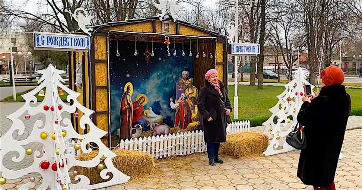У главного собора Измаила установили рождественский вертеп (видео)
