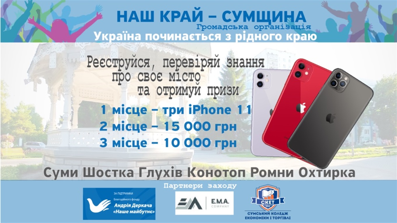 Iphone 11 та грошові призи за знання рідного краю