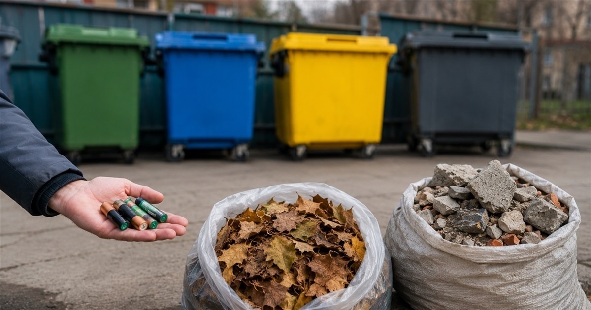Куди викинути батарейки, листя, будівельне сміття та папір? Перевірте себе у тесті