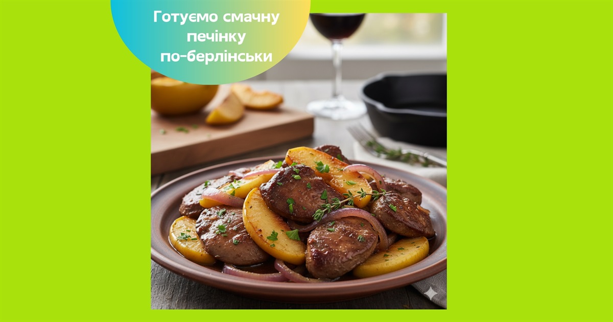 Куряча печінка з яблуками по-берлінськи: просто і смачно