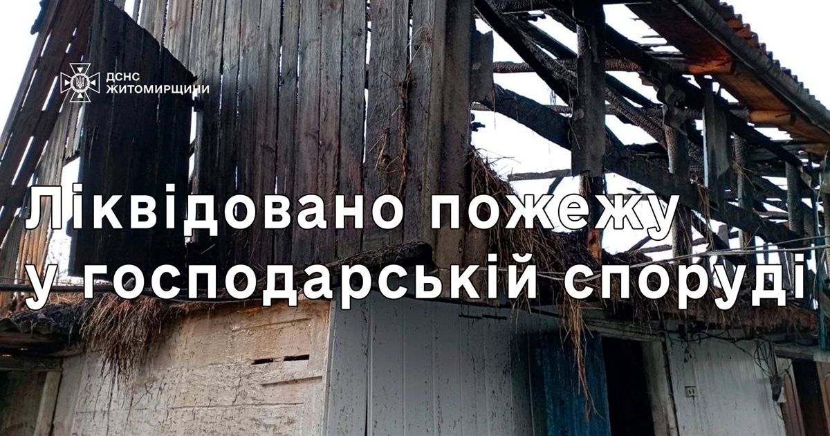 Покрівля хліва зайнялася вогнем: на Звягельщині рятувальники ліквідували пожежу