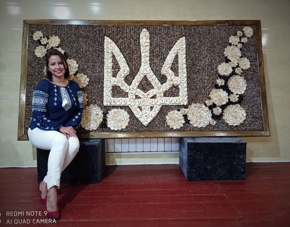 Герб Украины из 18 тысяч ракушек