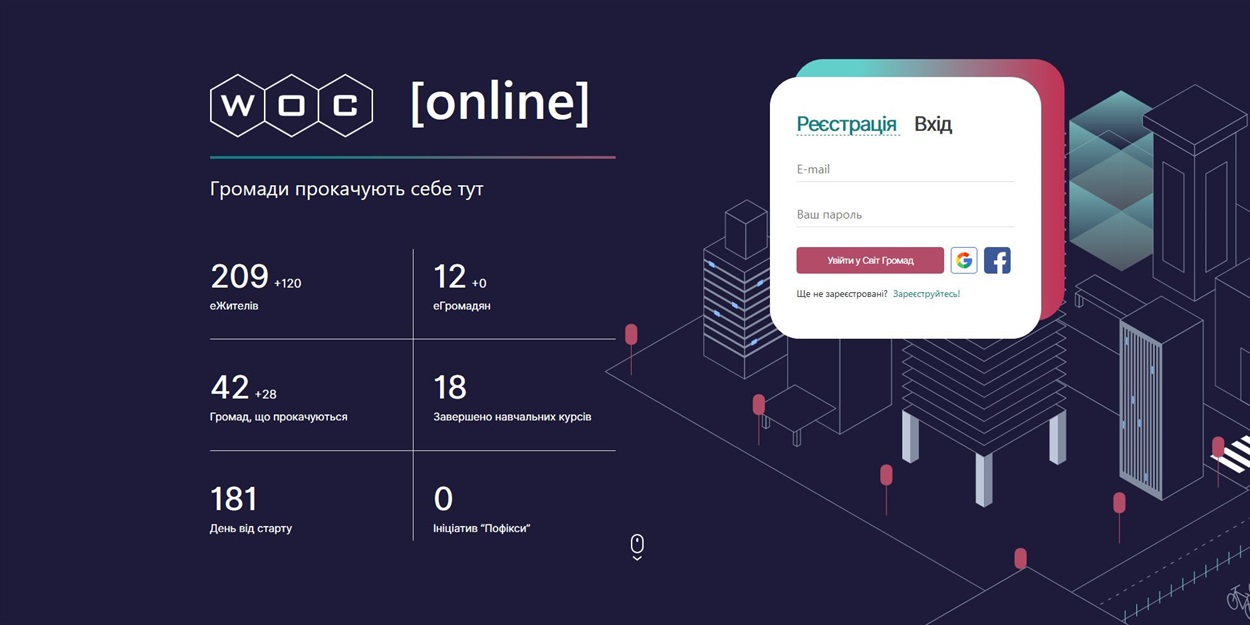 Реєстраційна форма на платформі