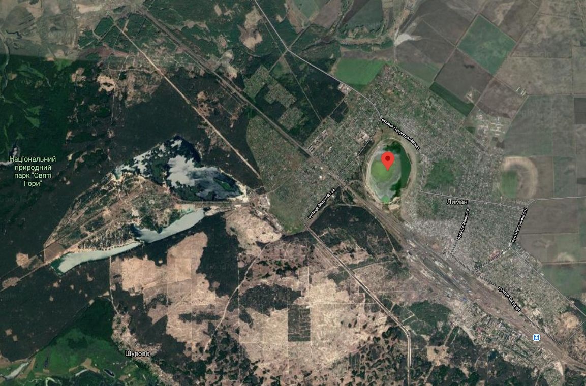 Озеро Лиман на Google maps (неподалеку популярные Голубые озера)