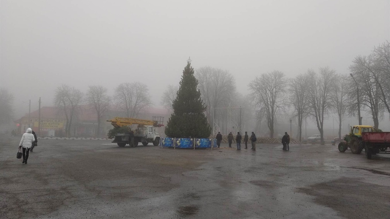 Скільки коштує новорічна ялинка, яку встановили на центральній площі у Волновасі