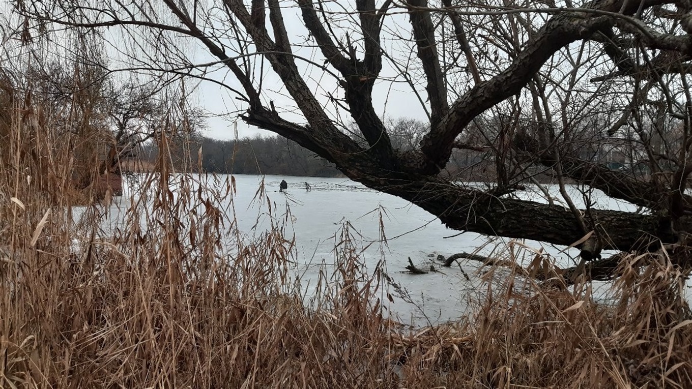 На волноваських водоймах досі можна зустріти людей, які не бояться тонкого льоду: відео