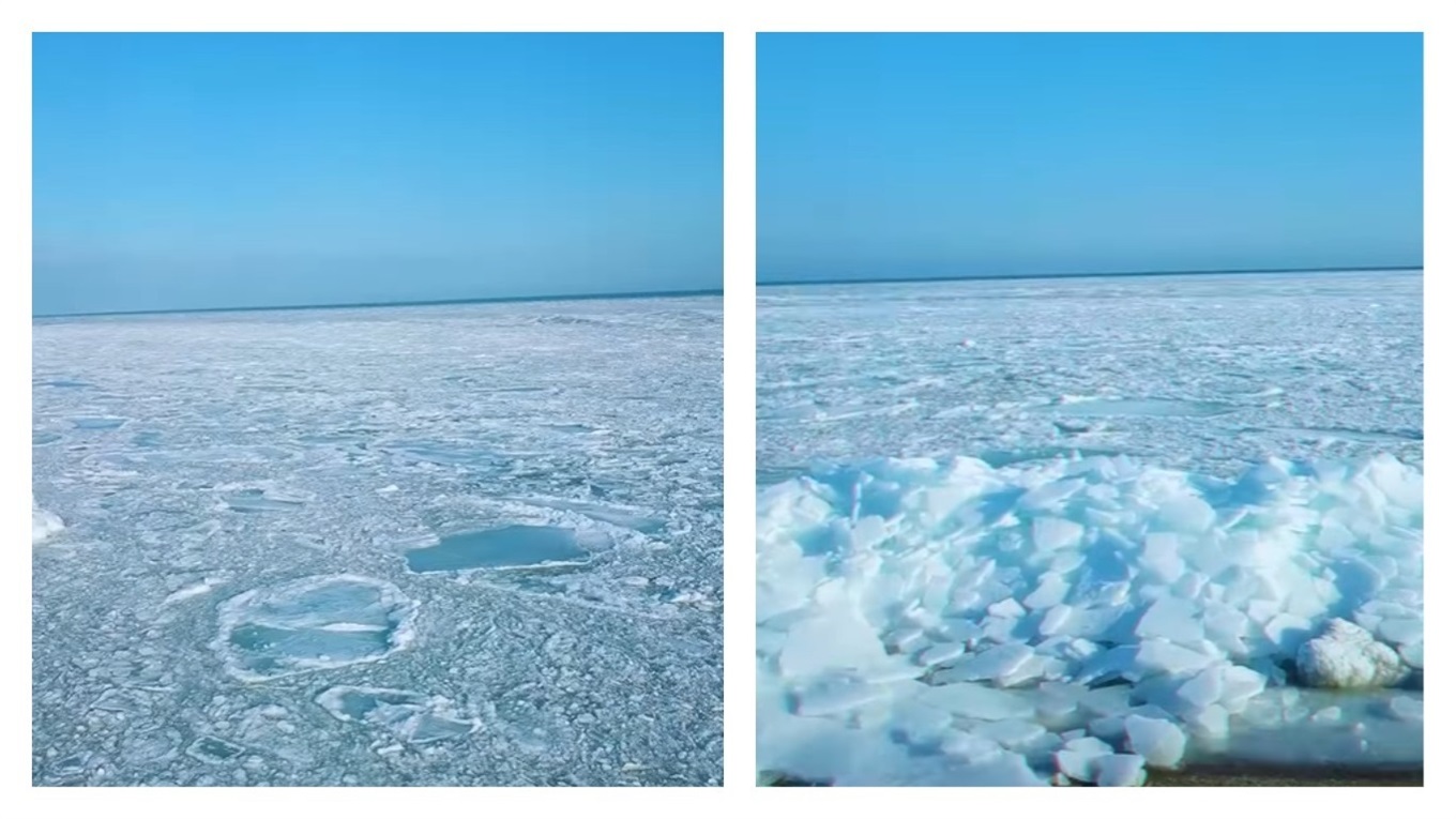 На Азовском море образовался ледоход: потрясающее видео