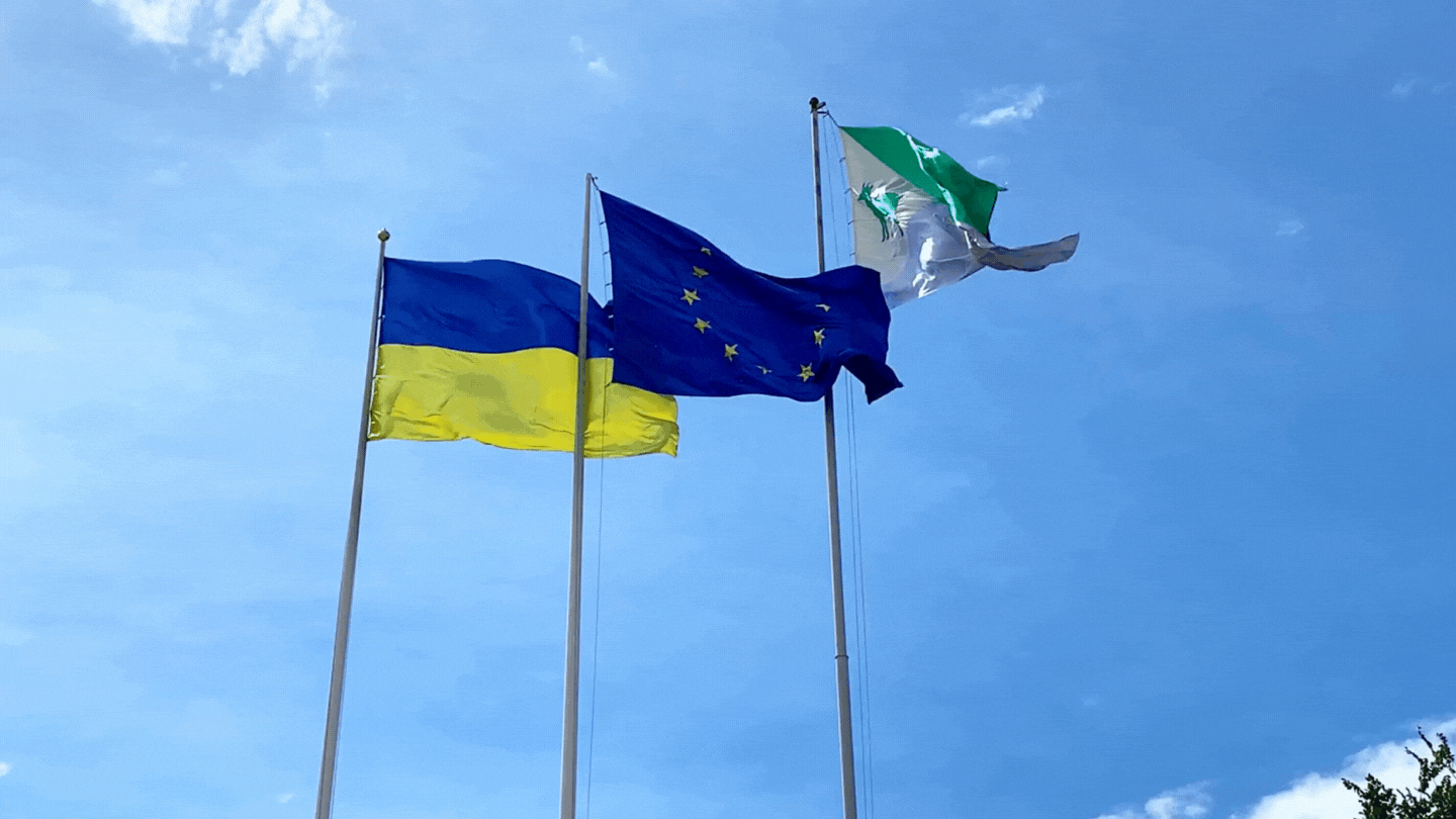 Жовто-блакитний над Сарнами: у місті урочисто підняли український стяг