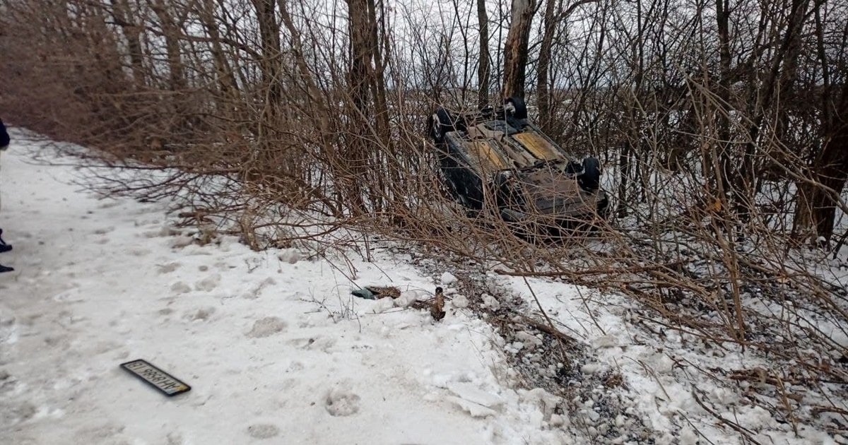У Волноваському районі автомобіль злетів з дороги та перекинувся на дах: фото