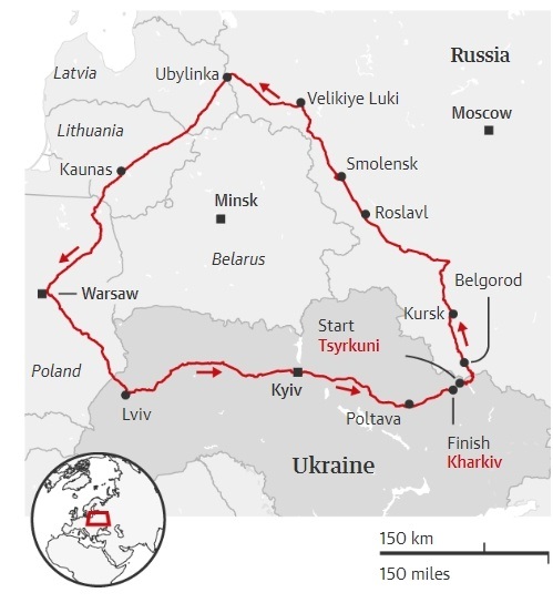 Запланований маршрут Сергія