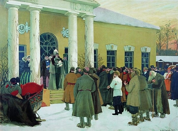 Борис Кустодієв. Звільнення селян (Читання маніфесту) Картина 1907 року