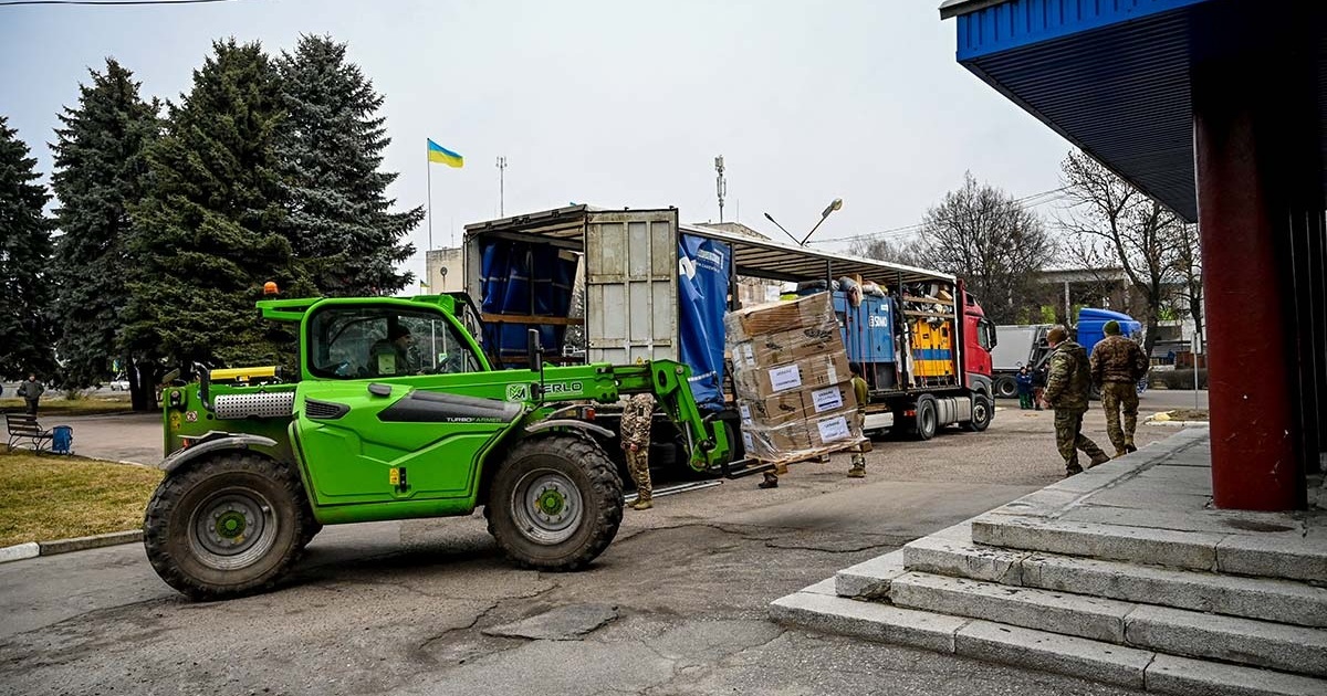До Кагарлика прибув гуманітарний вантаж із французького Лібурна