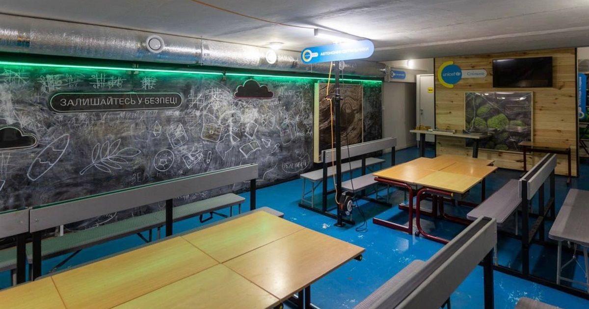 Як влаштоване укриття Ірпінського академічного ліцею "Мрія". Фото