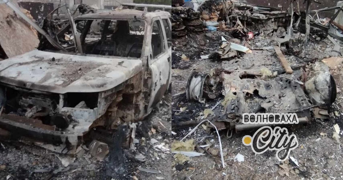 Окупанти знищили автівки волноваських військових. Відео