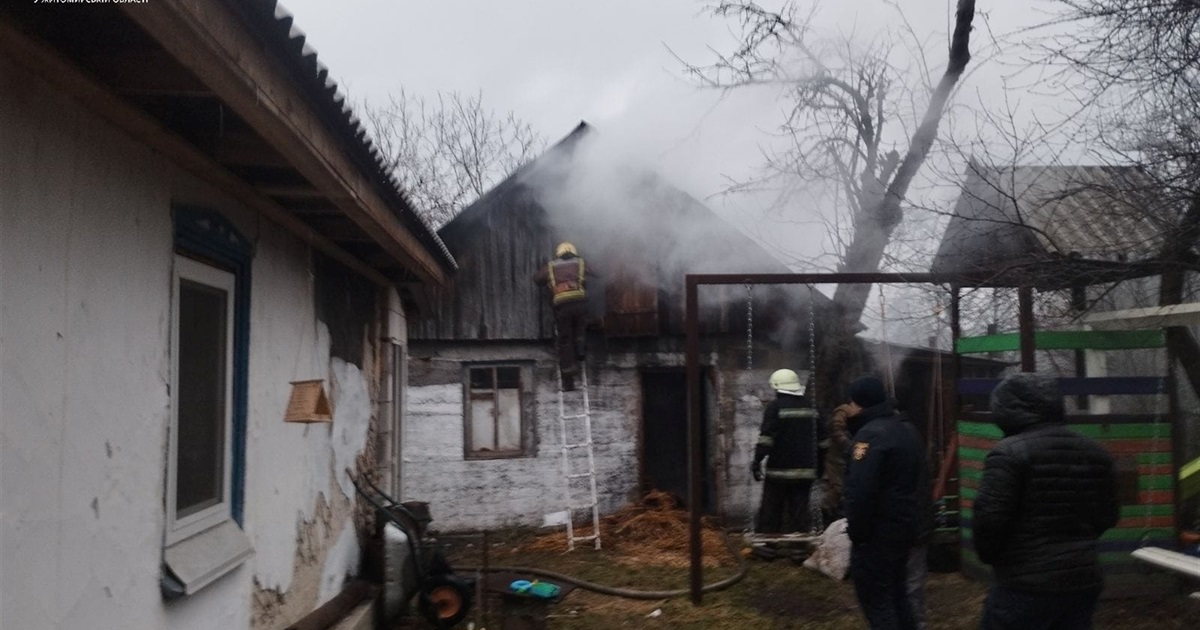 У Звягелі горіла господарська будівля з сіном та дровами — вогнеборці врятували будинок поруч