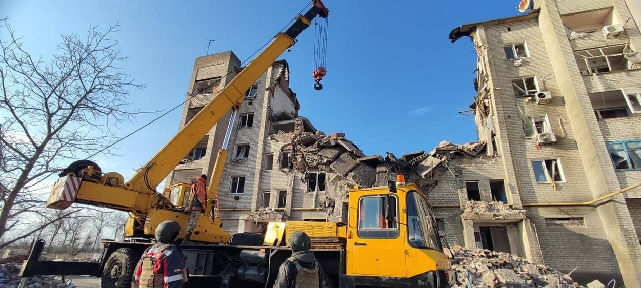 Наслідки російського авіаудару по Нью-Йорку 12 лютого