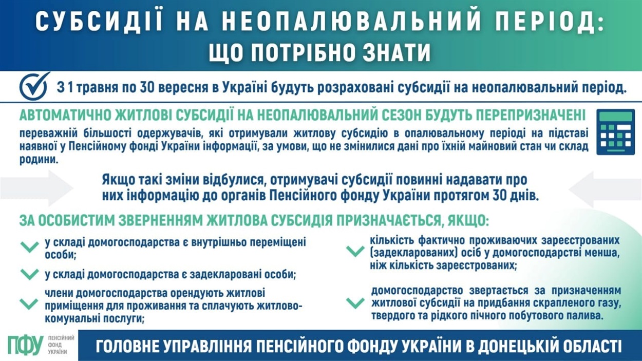 Субсидії на неопалювальний період