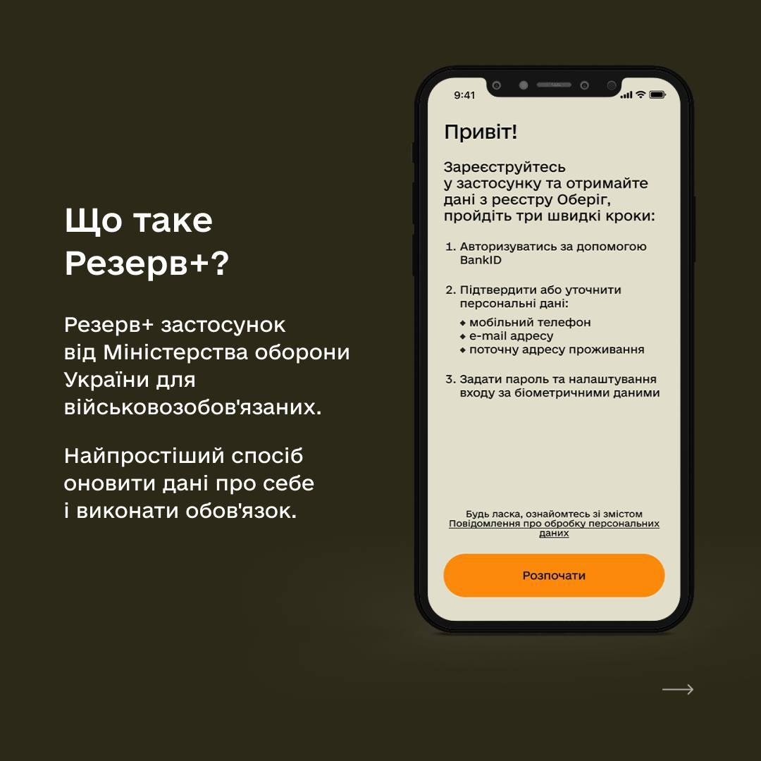 Мобільний застосунок "Резерв+"