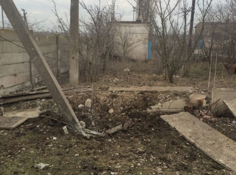 Наслідки російського обстрілу Сартани взимку 2015 року