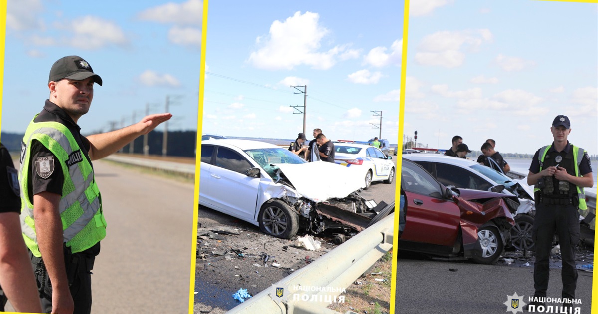 ДТП на Черкаській дамбі: мотор ввігнало в салон