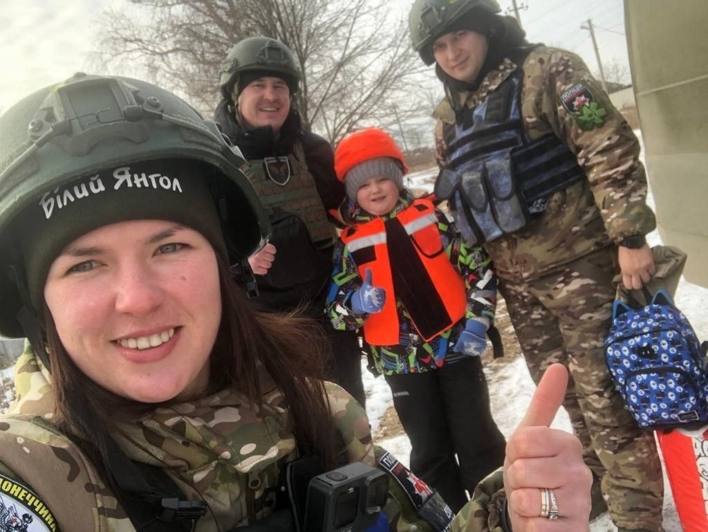Валерія Біленець під час чергової евакуації. Фото з особистого архіву геройки