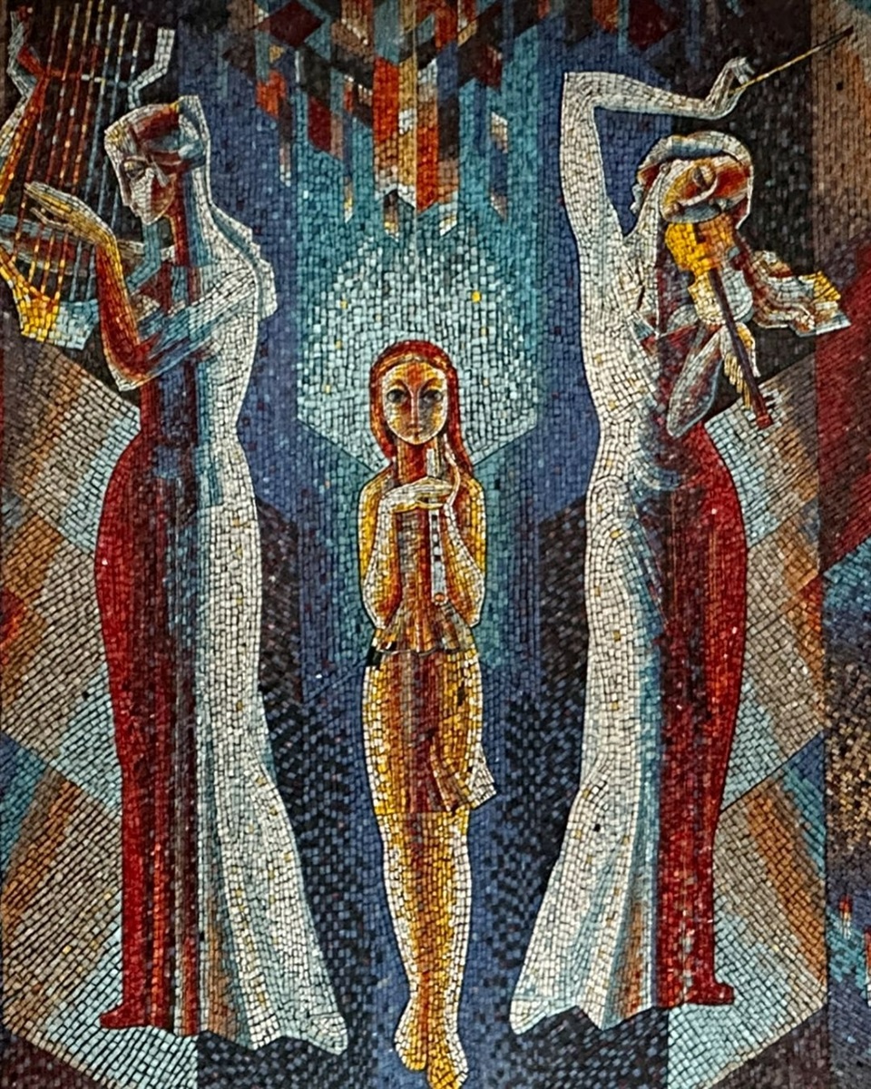 Мозаїка - в центрі донька Марія