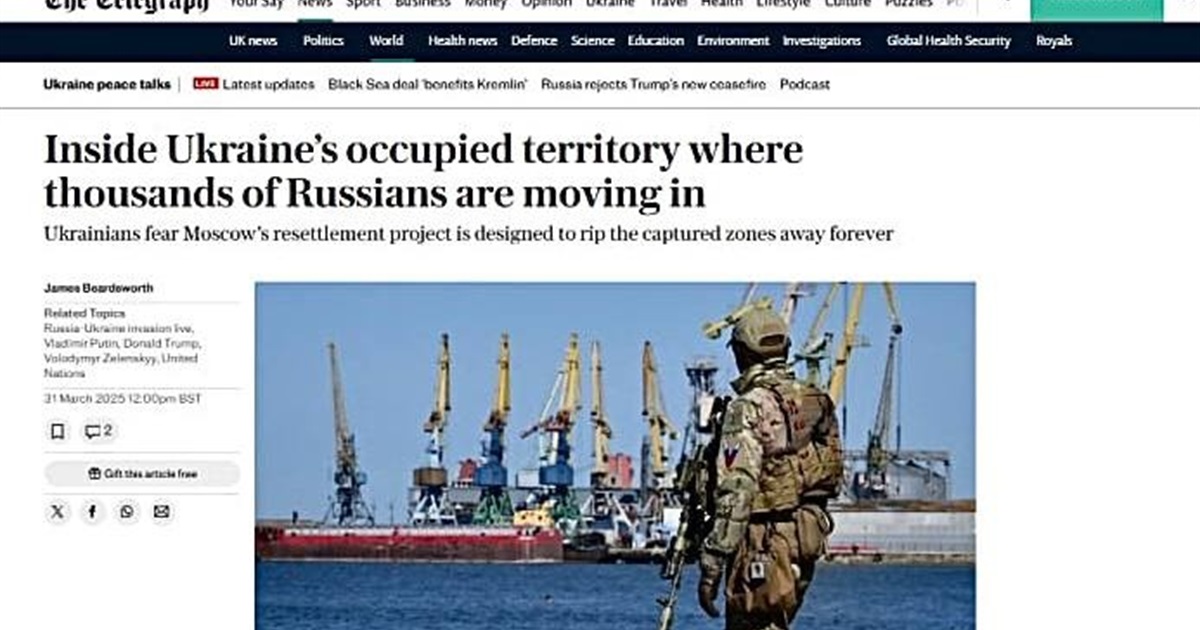 Одне з провідних видань Великої Британії The Telegraph випустило статтю про окупований Бердянськ