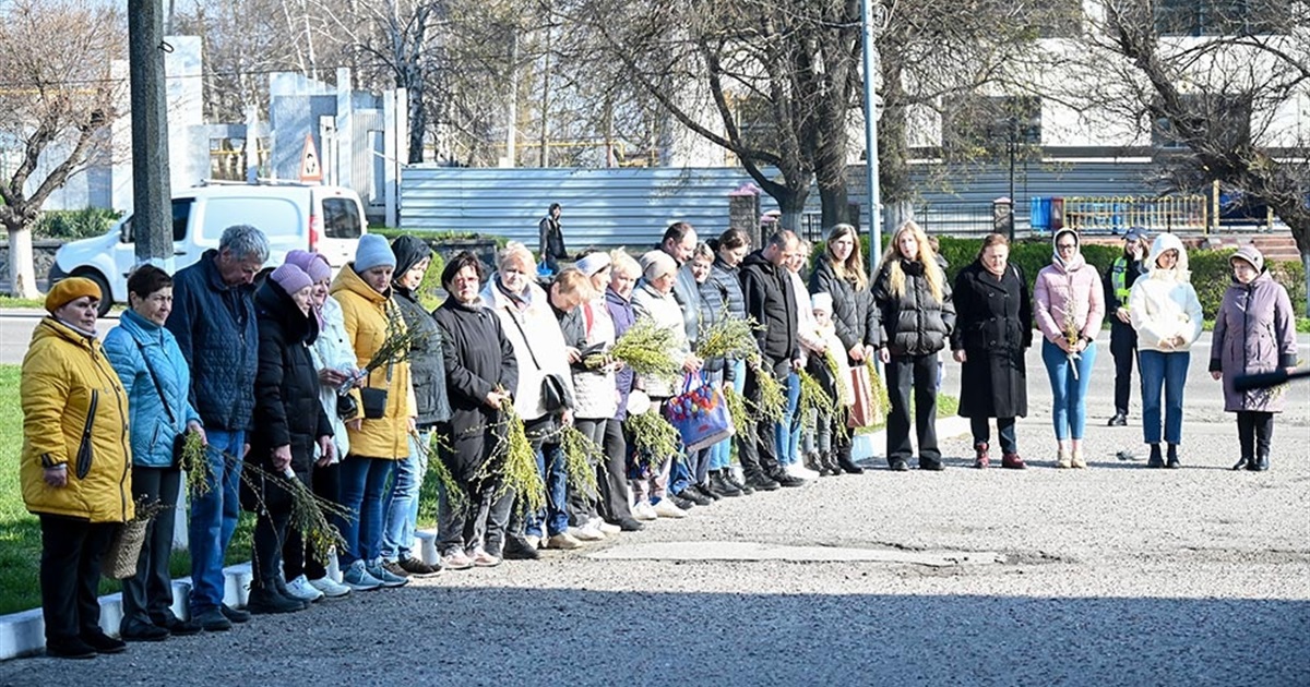 На спогад входу Господнього в Єрусалим: у Кагарлику біля МЦКД освячували вербу