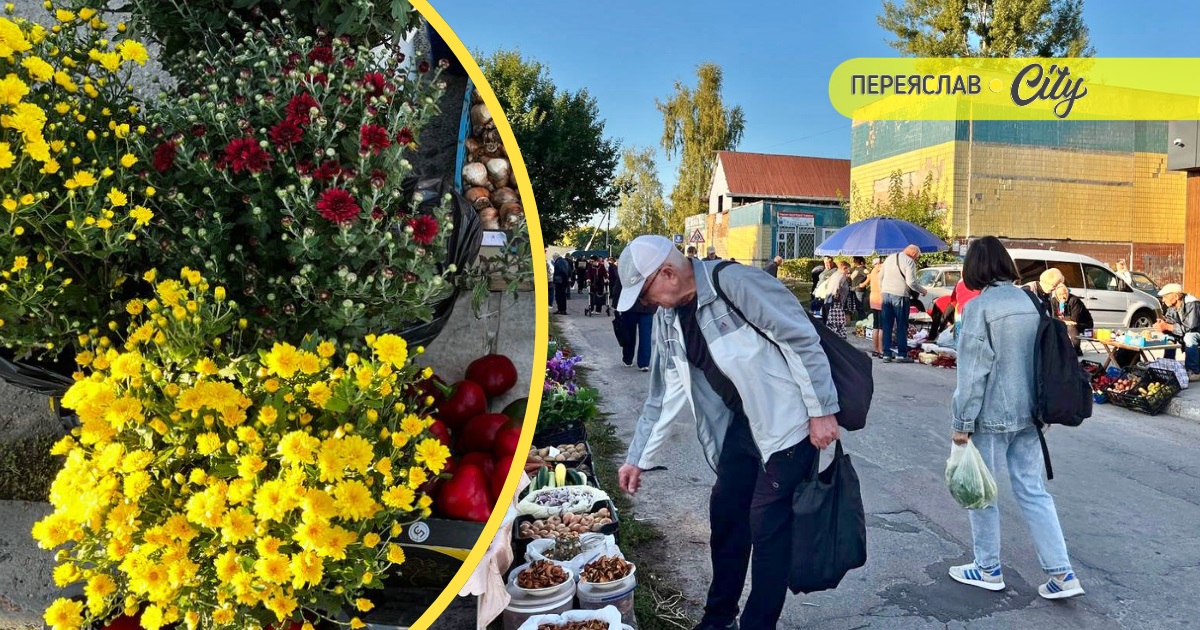 На базарі в Переяславі розквітла осінь: кущові хризантеми продавали по 100-200 гривень