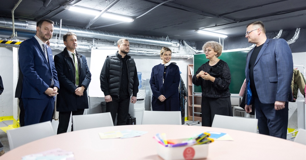 Олена Зеленська відвідала Кагарлик: тут у одному із навчальних закладів відновили масштабне укриття