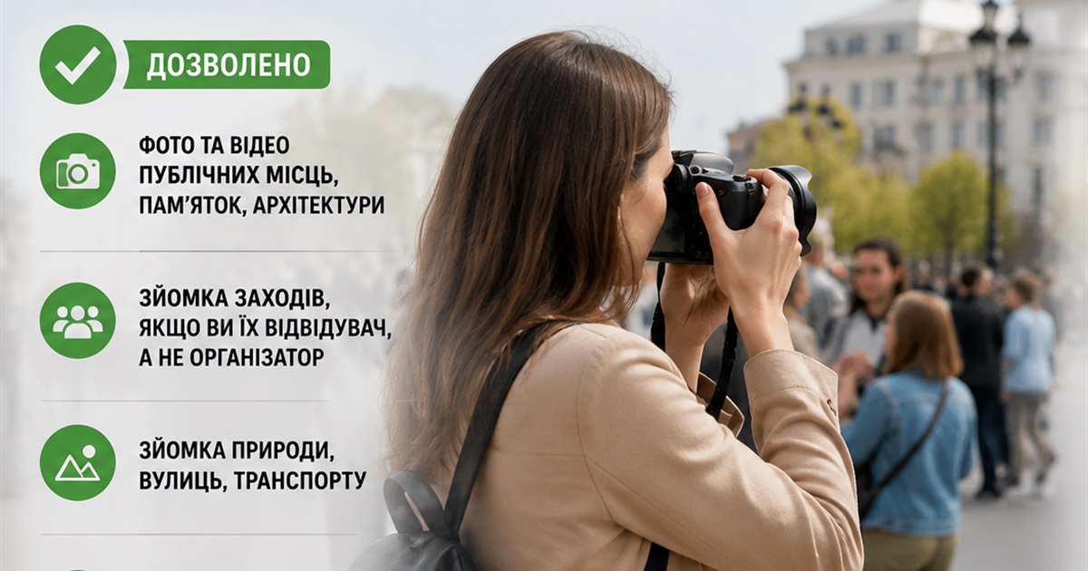 Консультує юрист: як чернігівцям і мешканцям області законно фотографувати в публічних місцях