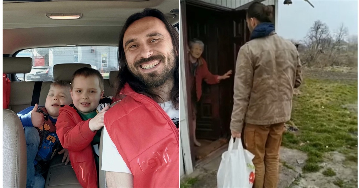 Євген Левченко з Переяслава під час війни розвозить продукти літнім людям