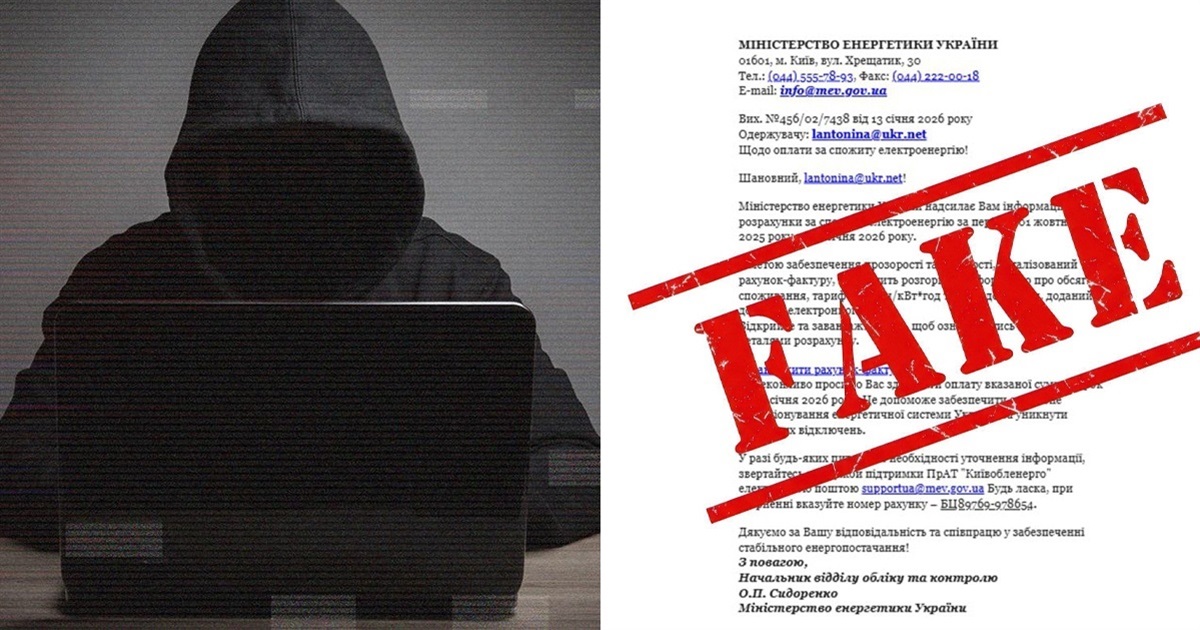 Шахраї надсилають листи від імені Міненерго, аби отримати доступ до комп'ютерів і даних