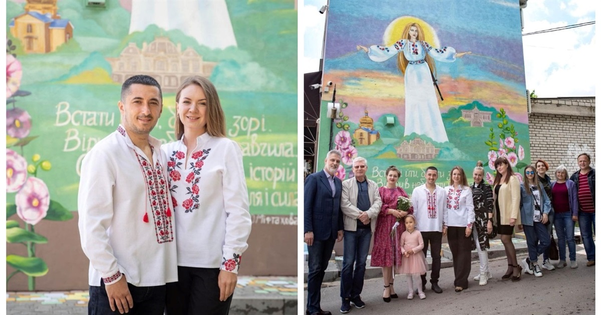 Безстрашна українка захищає всю націю: у Жмеринці створили мурал-символ вільної України