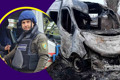 Волонтер, який евакуює цивільних з Авдіївки, потрапив під обстріл. Його авто спалив російський дрон