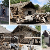У Дмитрівці ворожа "Герань" впала посеред житлової вулиці: згоріли автомобілі, пошкоджено будинки